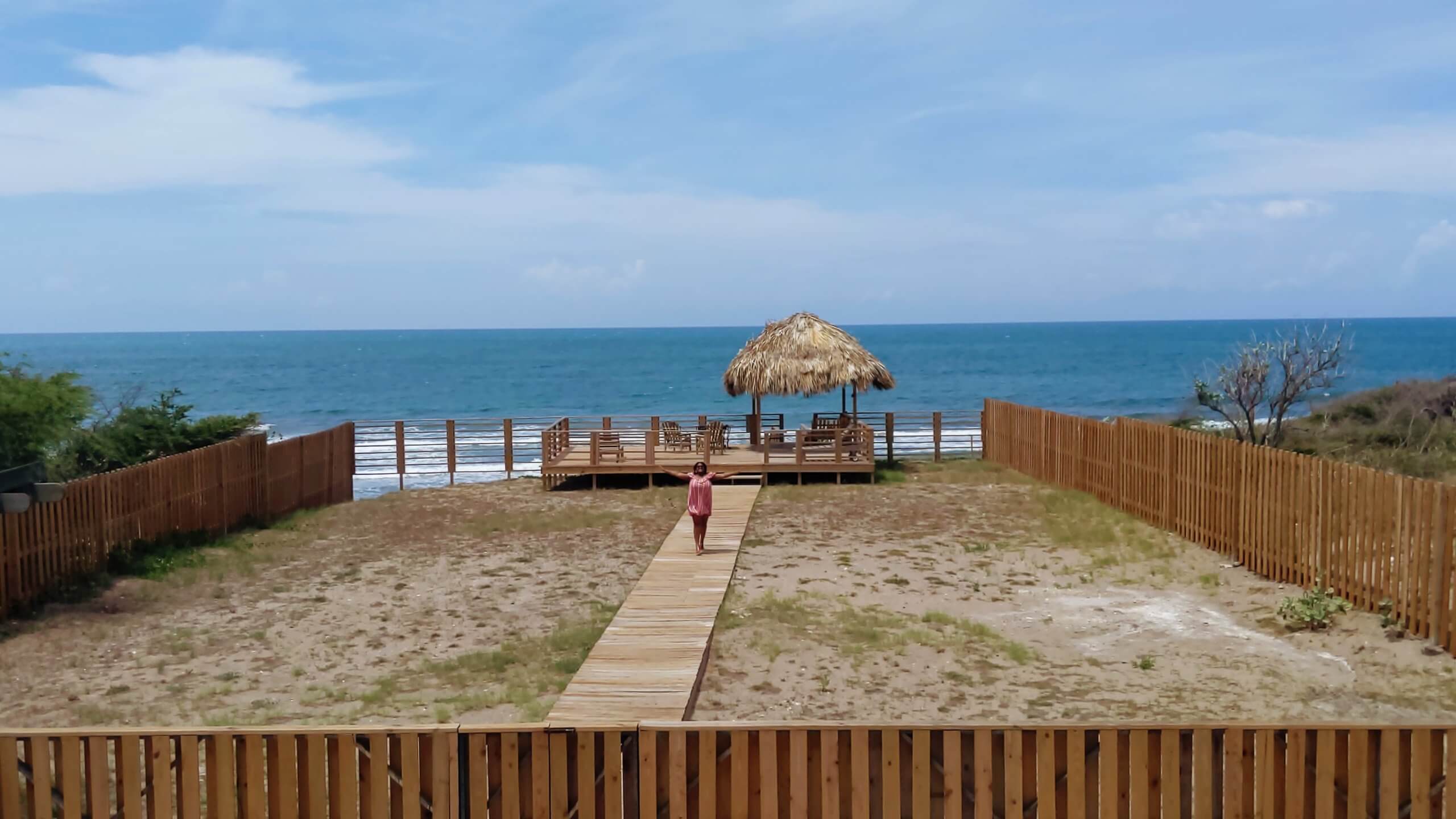 Beach view of Turtles' Nest Villa in Treasure Beach Jamaica